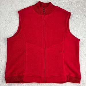 Catalina Red fleece vest women’s size X-Large Full zipper front & pockets